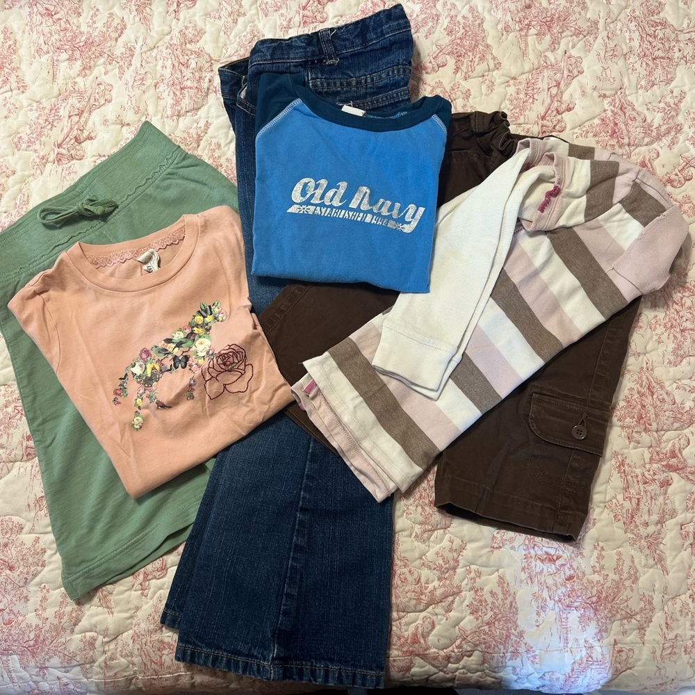 Bundle of Old Navy girls clothes size XS & Size 6 jeans